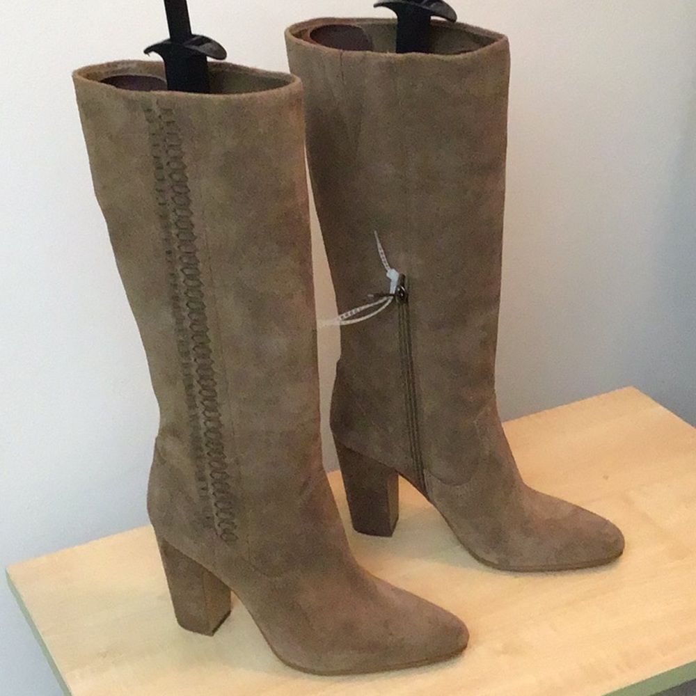 Vince Camuto Coranna Suede Inside Half Zip Boots  - 7.5